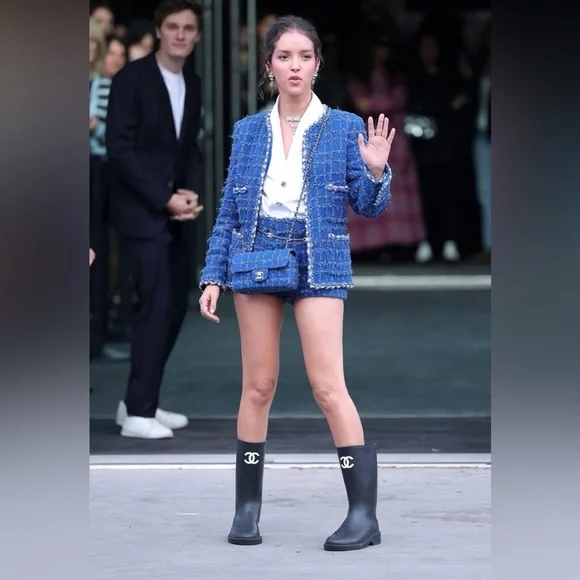 Chanel Blue Tweed Quilted Small Mini Classic Flap Bag - Picture 11 of 11